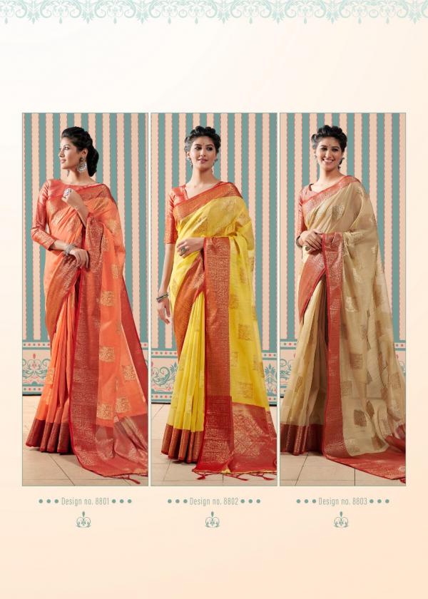 Rajyog Aaravi Silk Ocassional Linen Saree Collection